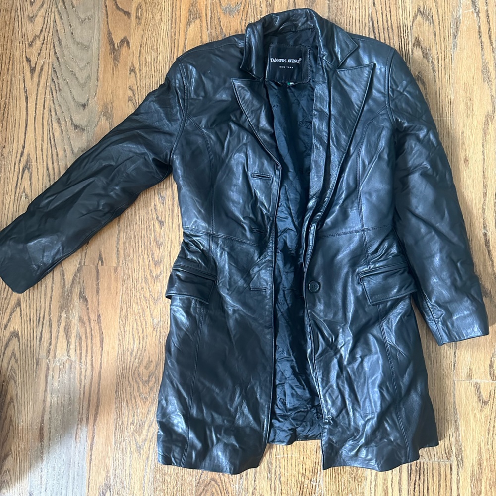 lamb leather trench